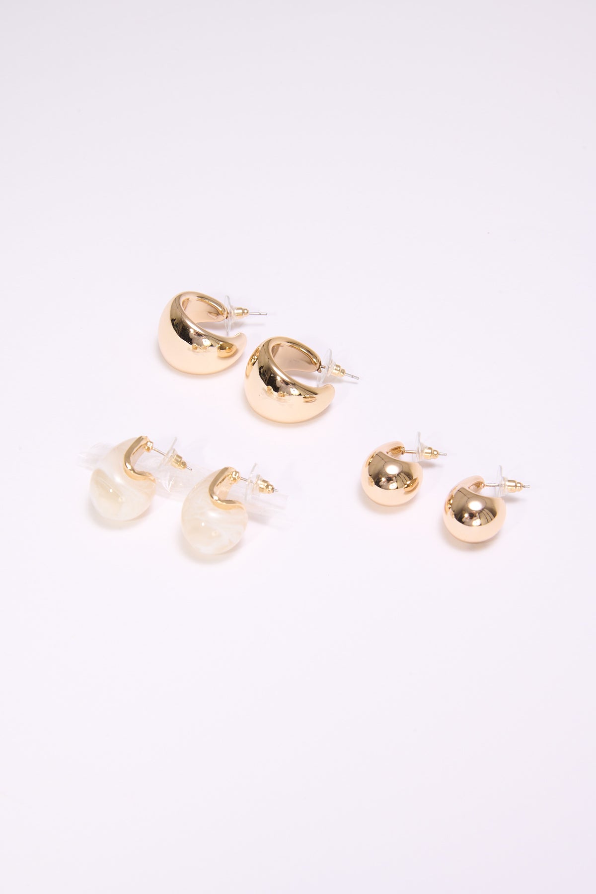 Orecchini card 3pz goccia - Beige