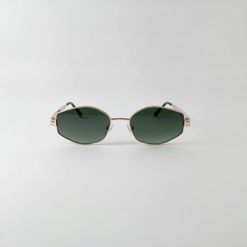 Occhiali donna da sole metallo squadrato - Verde