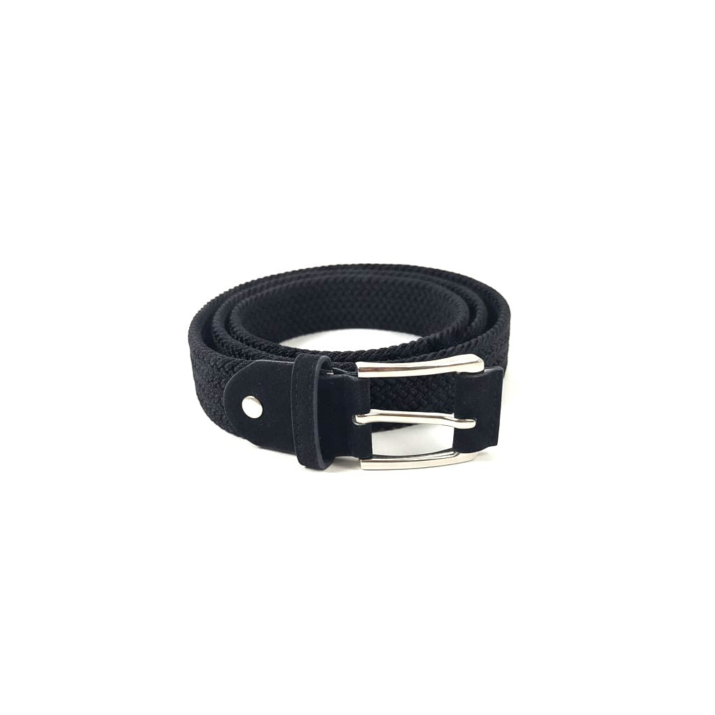 Cintura uomo intrecciata elastica - Nero