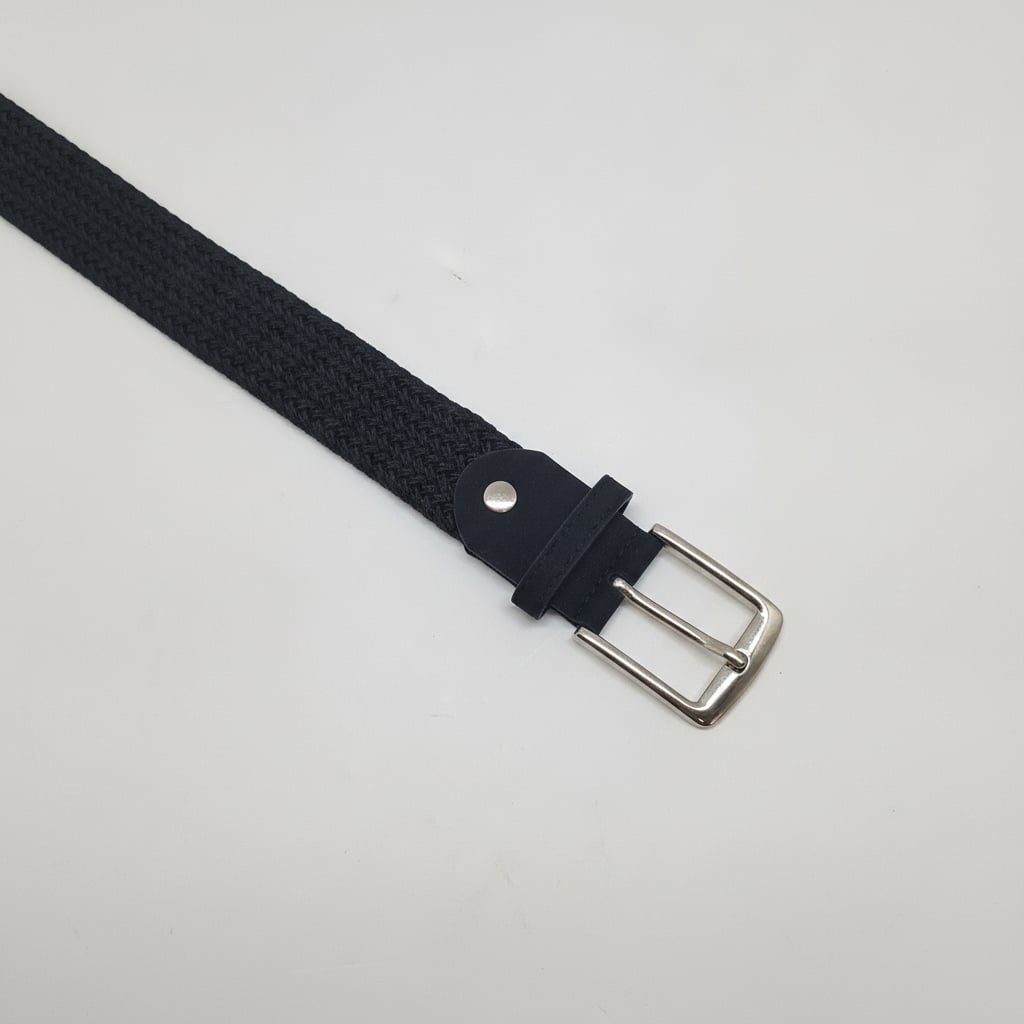 Cintura uomo intrecciata elastica - Nero