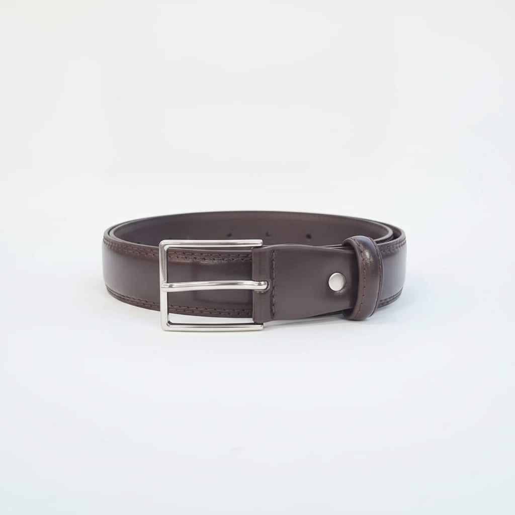 Cintura uomo fibbia smaltata - Marrone