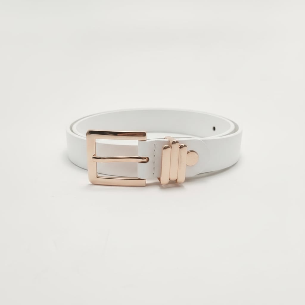 Cintura donna liscia 2,5 cm - Bianco