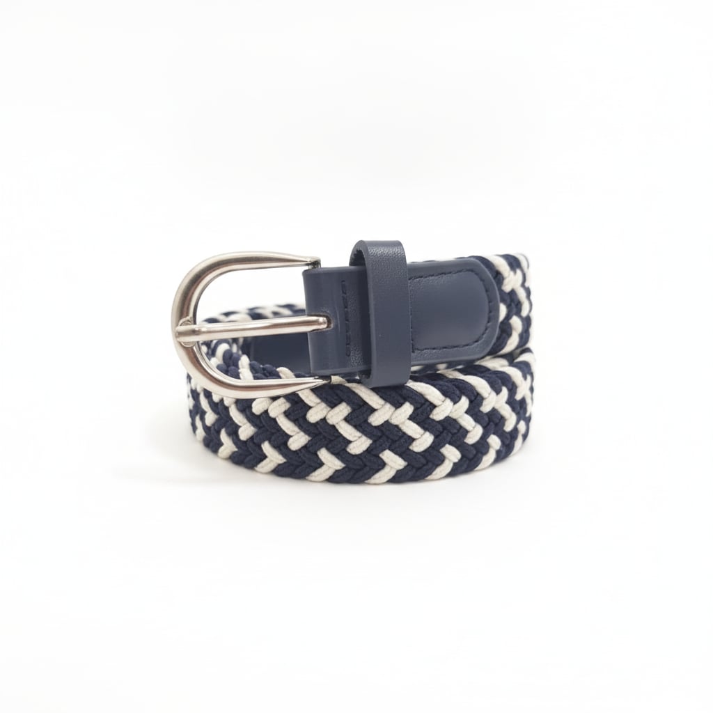 Cintura bambino intrecciata elastica - Blu navy