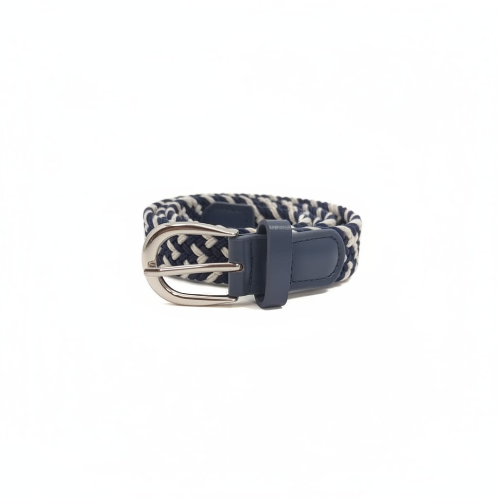 Cintura bambino intrecciata elastica - Blu navy