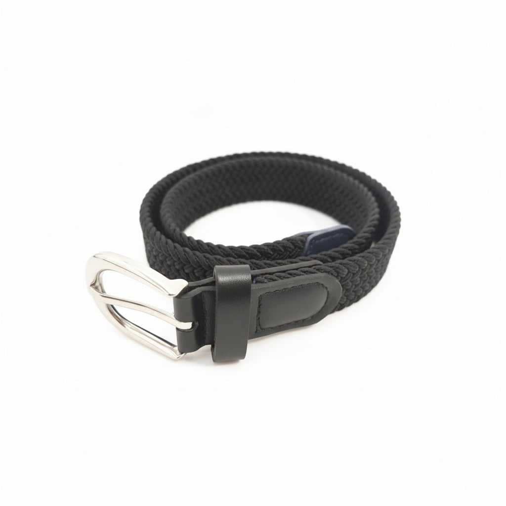 Cintura bambino intrecciata elastica - Nero