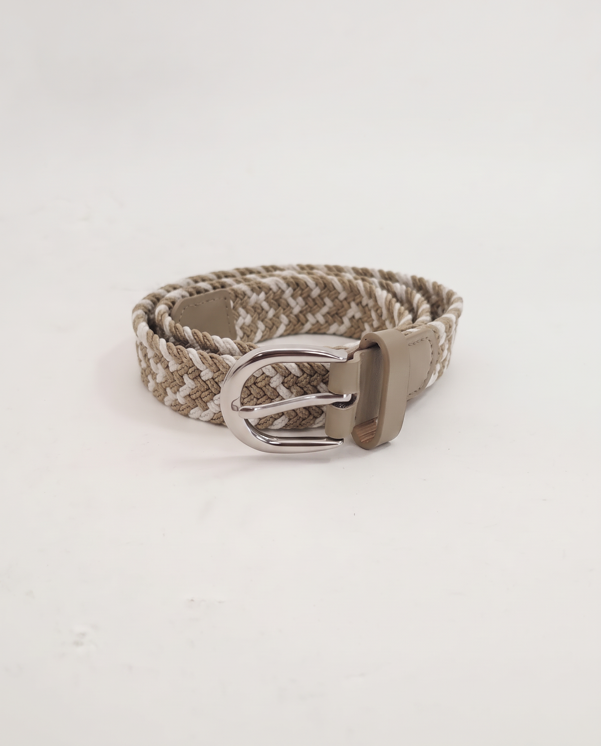 Cintura bambino intrecciata elastica - Beige