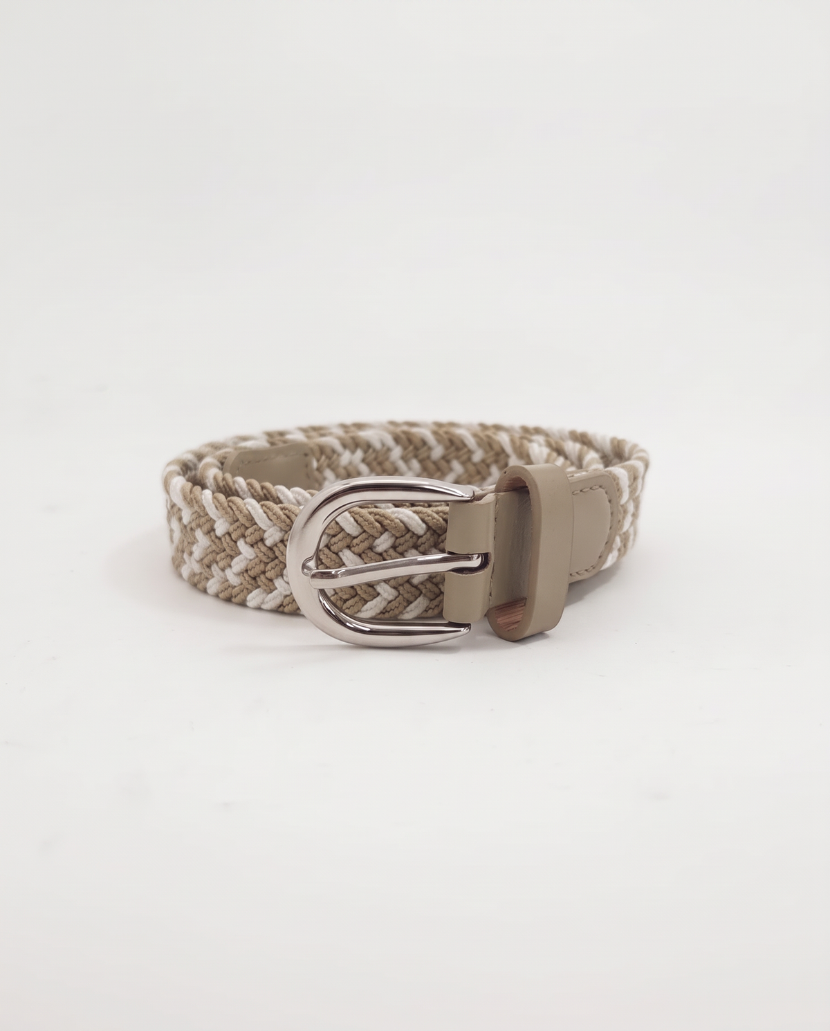 Cintura bambino intrecciata elastica - Beige