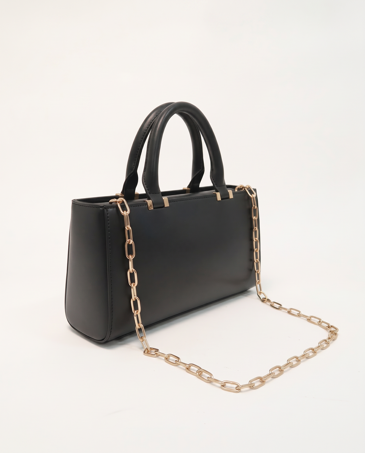 Borsa rettangolare in vernice - Nero