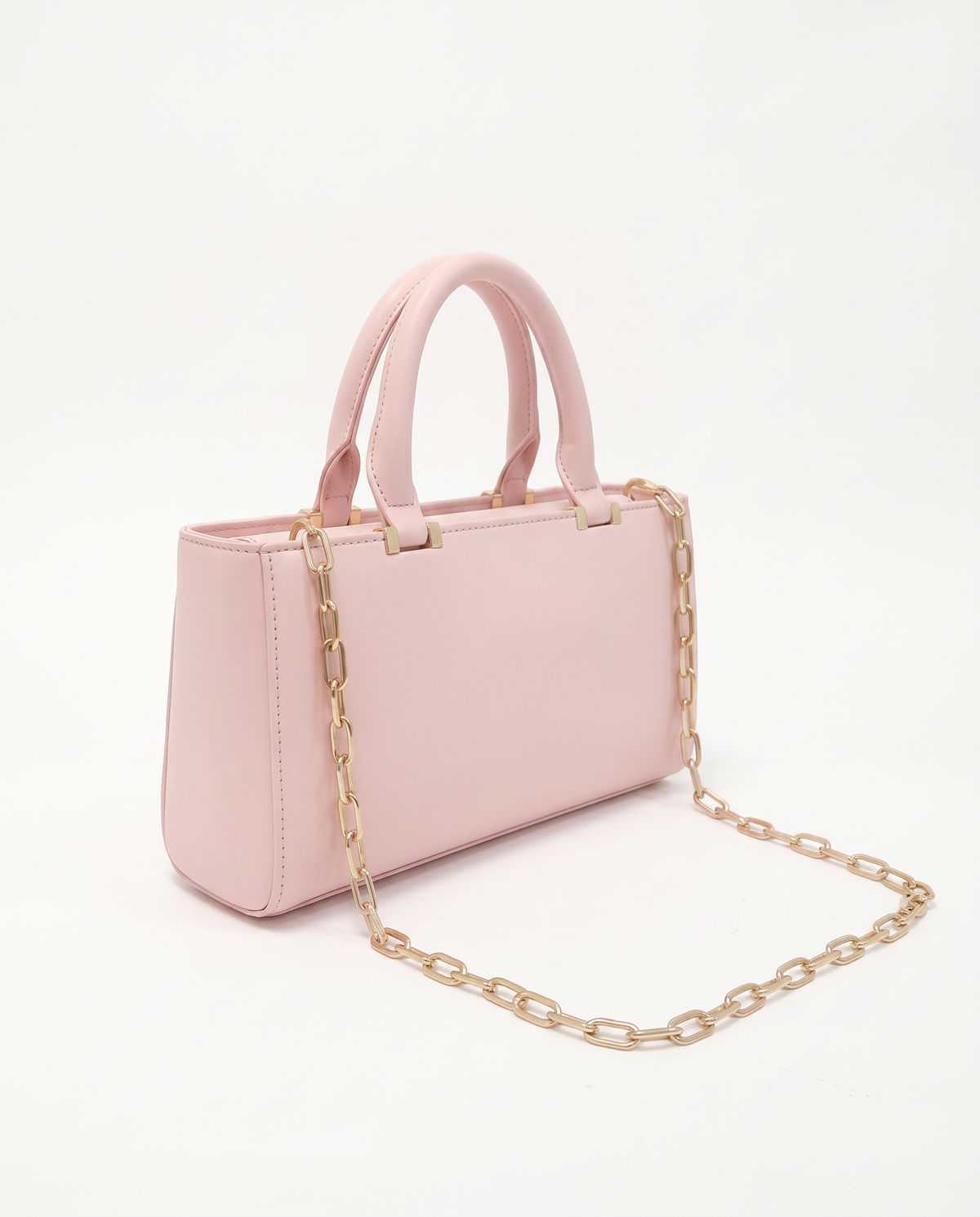 Borsa rettangolare in vernice - Rosa