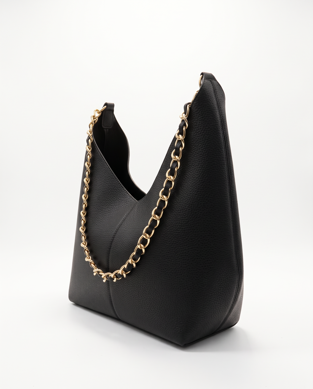 Borsa sacca con catena donna - Nero