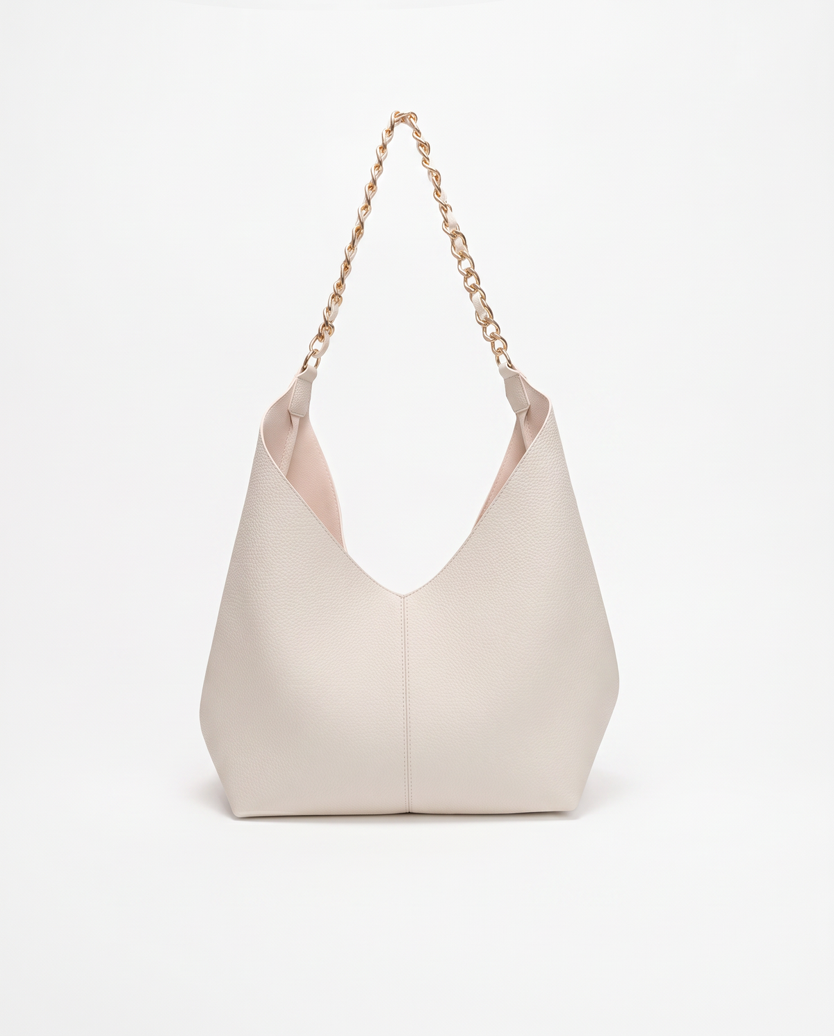 Borsa sacca con catena donna - Bianco