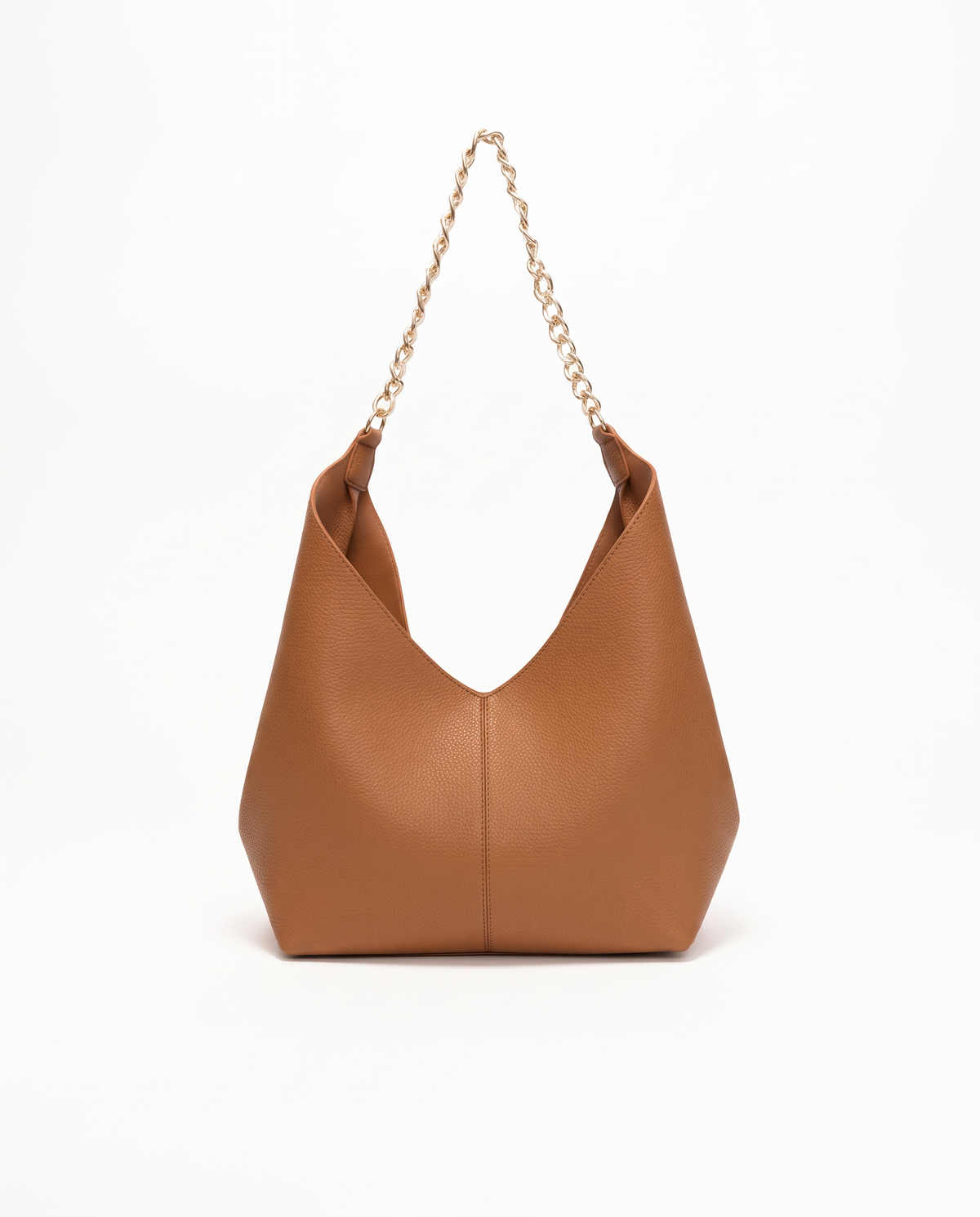 Borsa sacca con catena donna - Cuoio