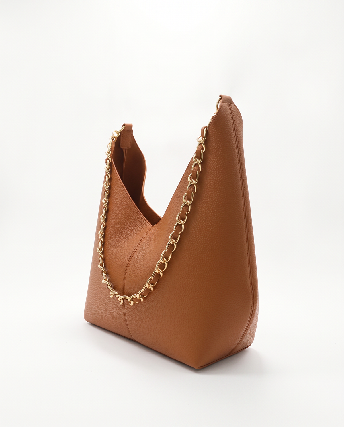 Borsa sacca con catena donna - Cuoio