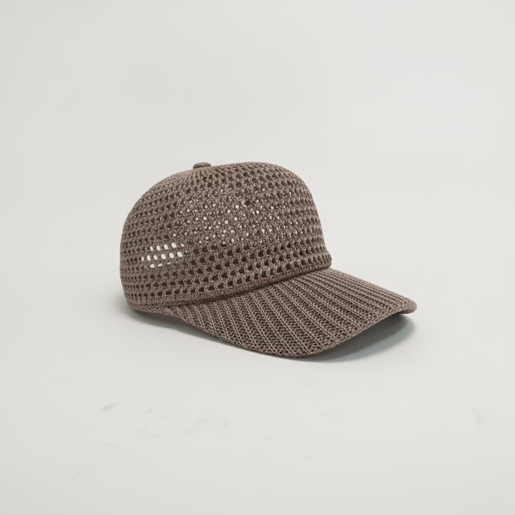 Cappello donna baseball effetto uncinetto - Beige