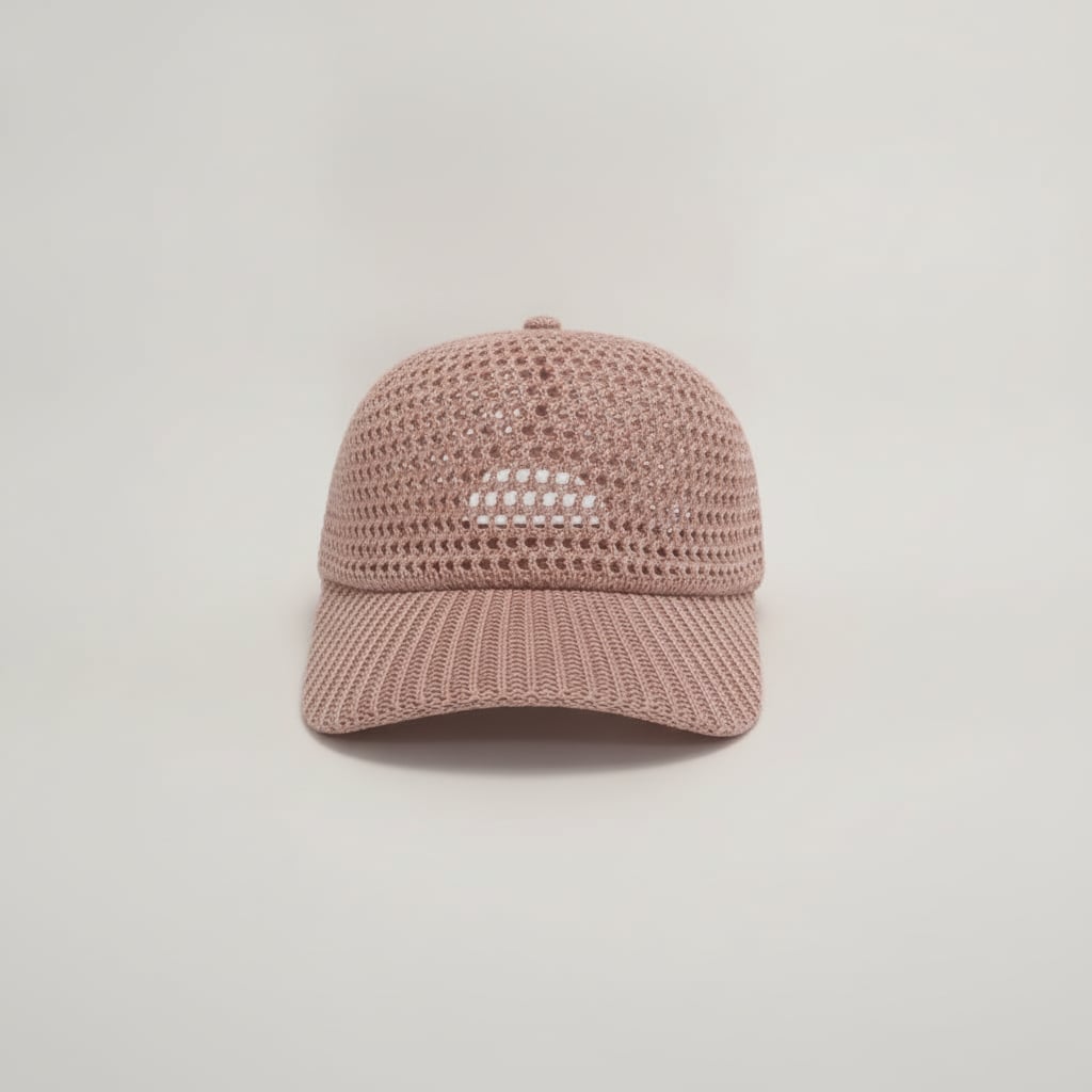 Cappello donna baseball effetto uncinetto - Rosa