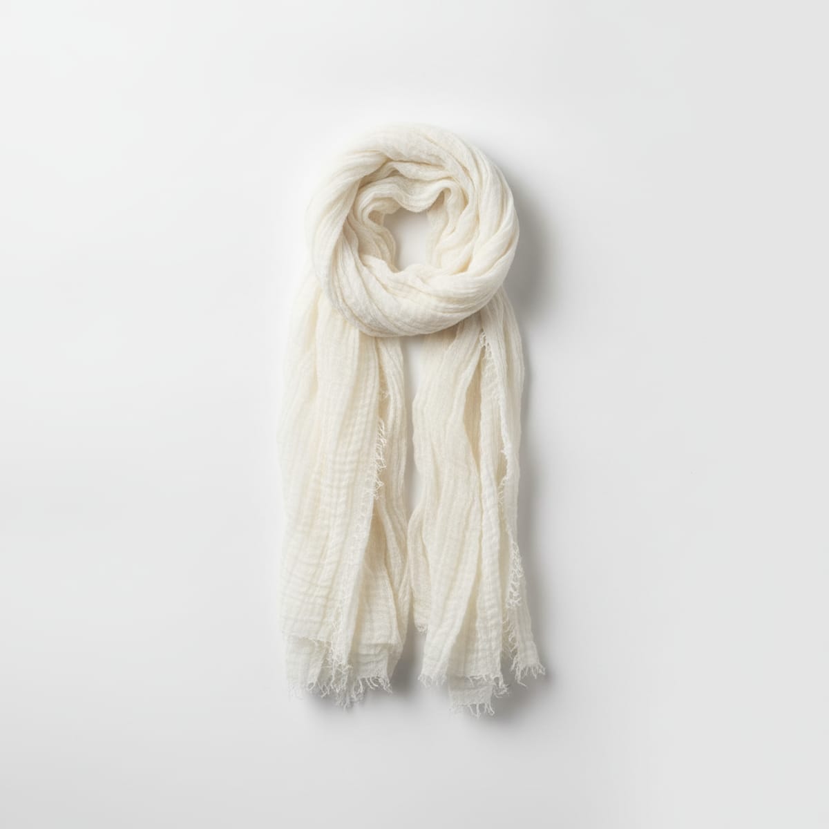 Foulard donna unito sfrangiato - Bianco