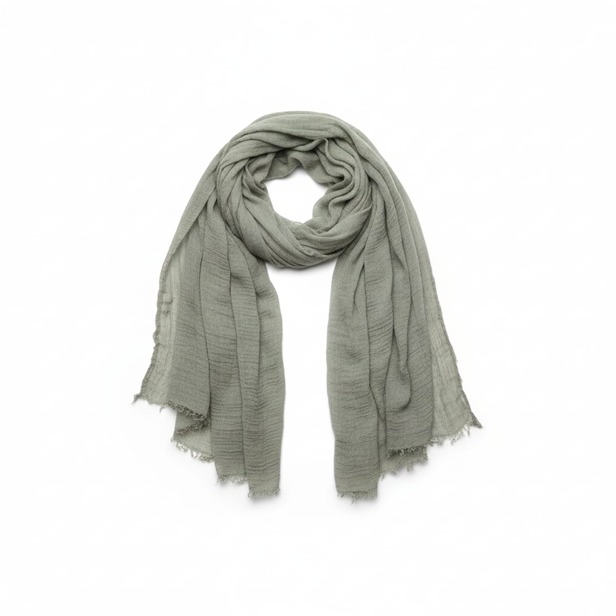 Foulard donna unito sfrangiato - Verde