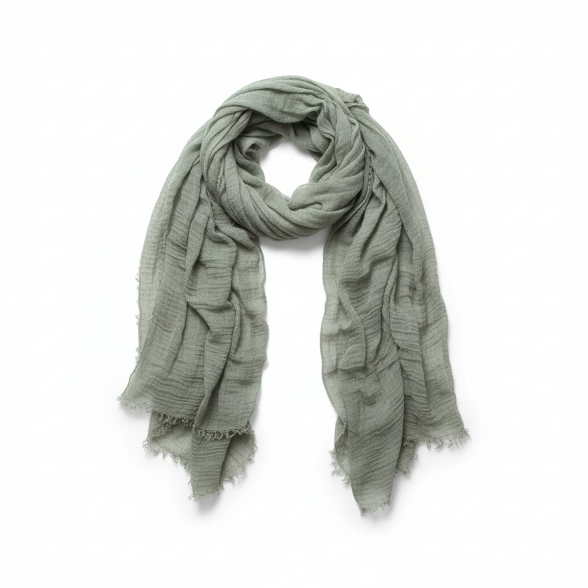 Foulard donna unito sfrangiato - Verde