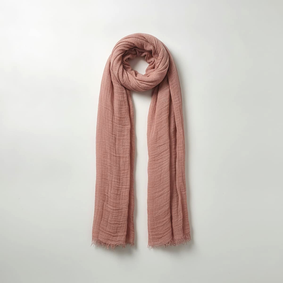 Foulard donna unito sfrangiato - Rosa antico