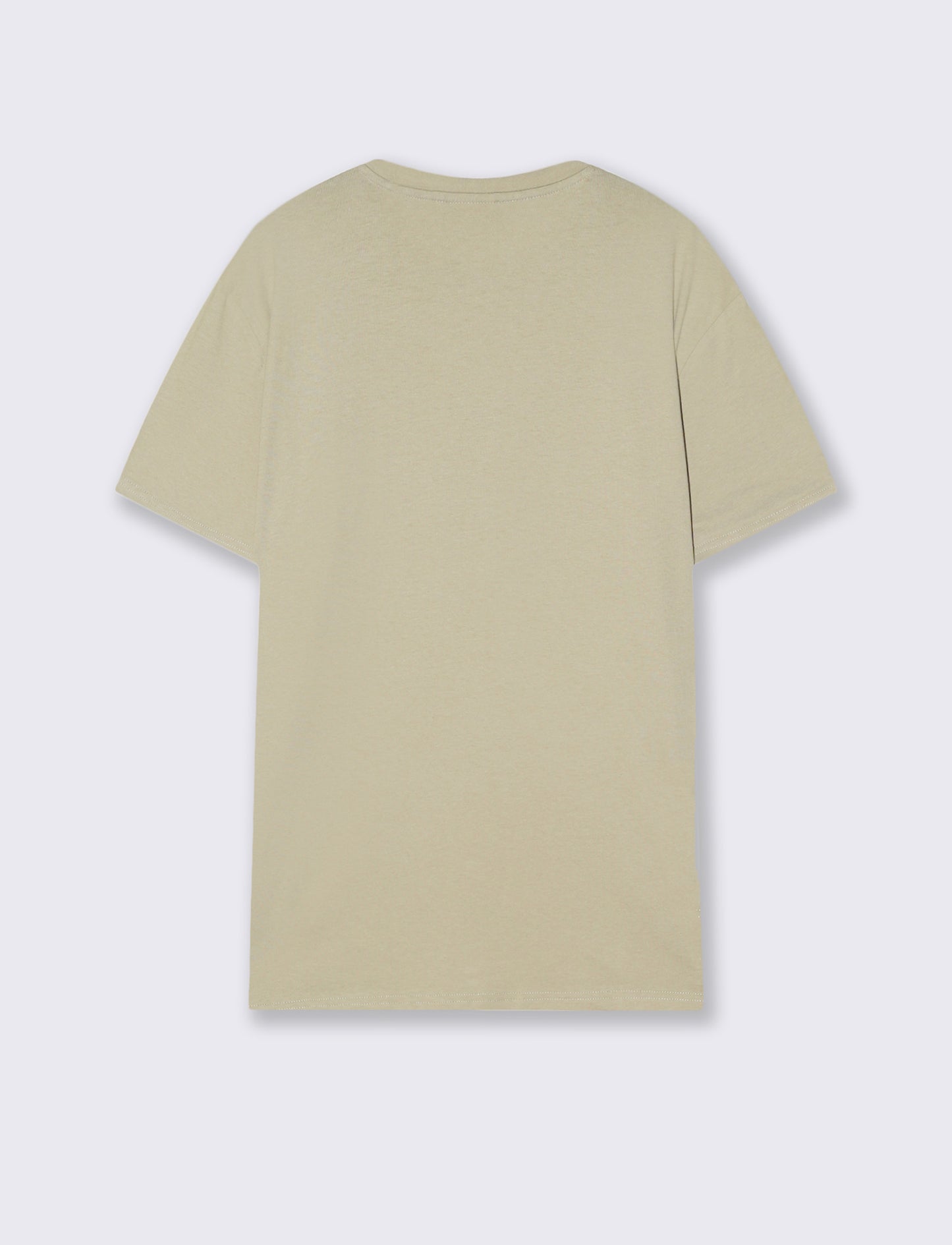 T-shirt in cotone girocollo regular fit - Grigio stone