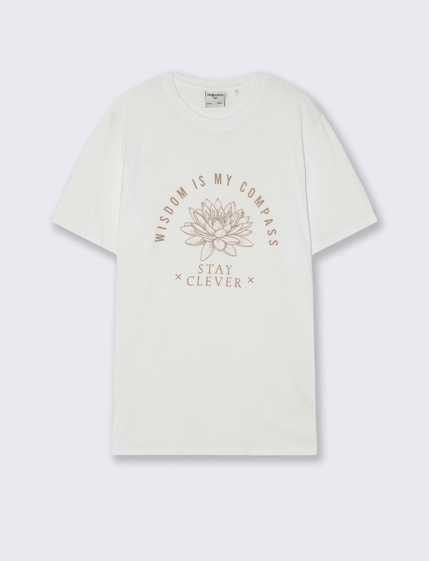 T-shirt in cotone girocollo regular fit - Bianco