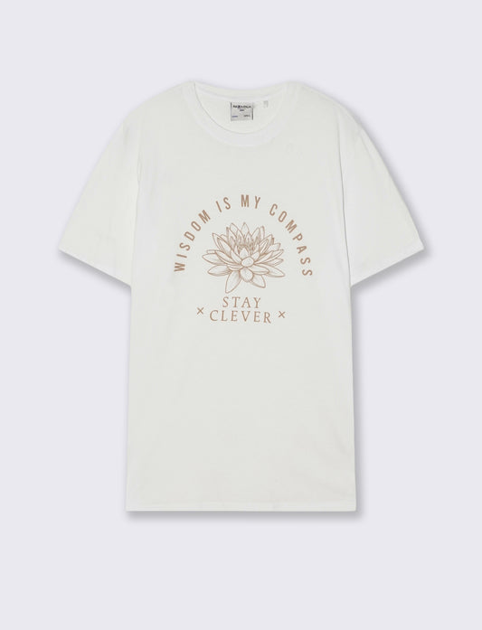 T-shirt in cotone girocollo regular fit - Bianco