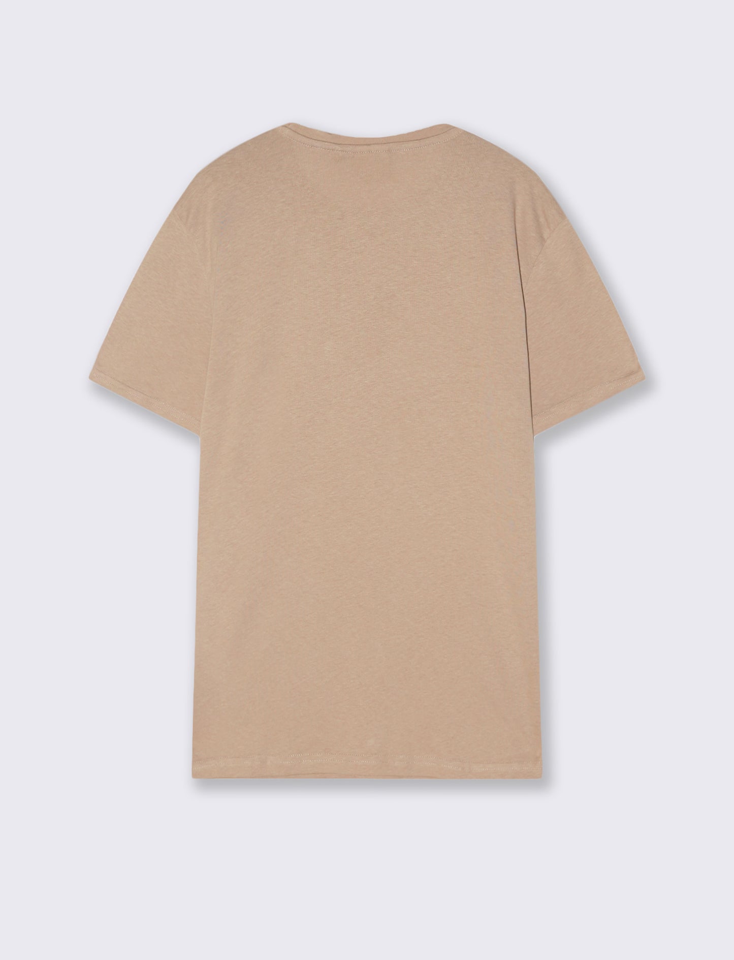T-shirt in cotone girocollo regular fit - Rosa salmone