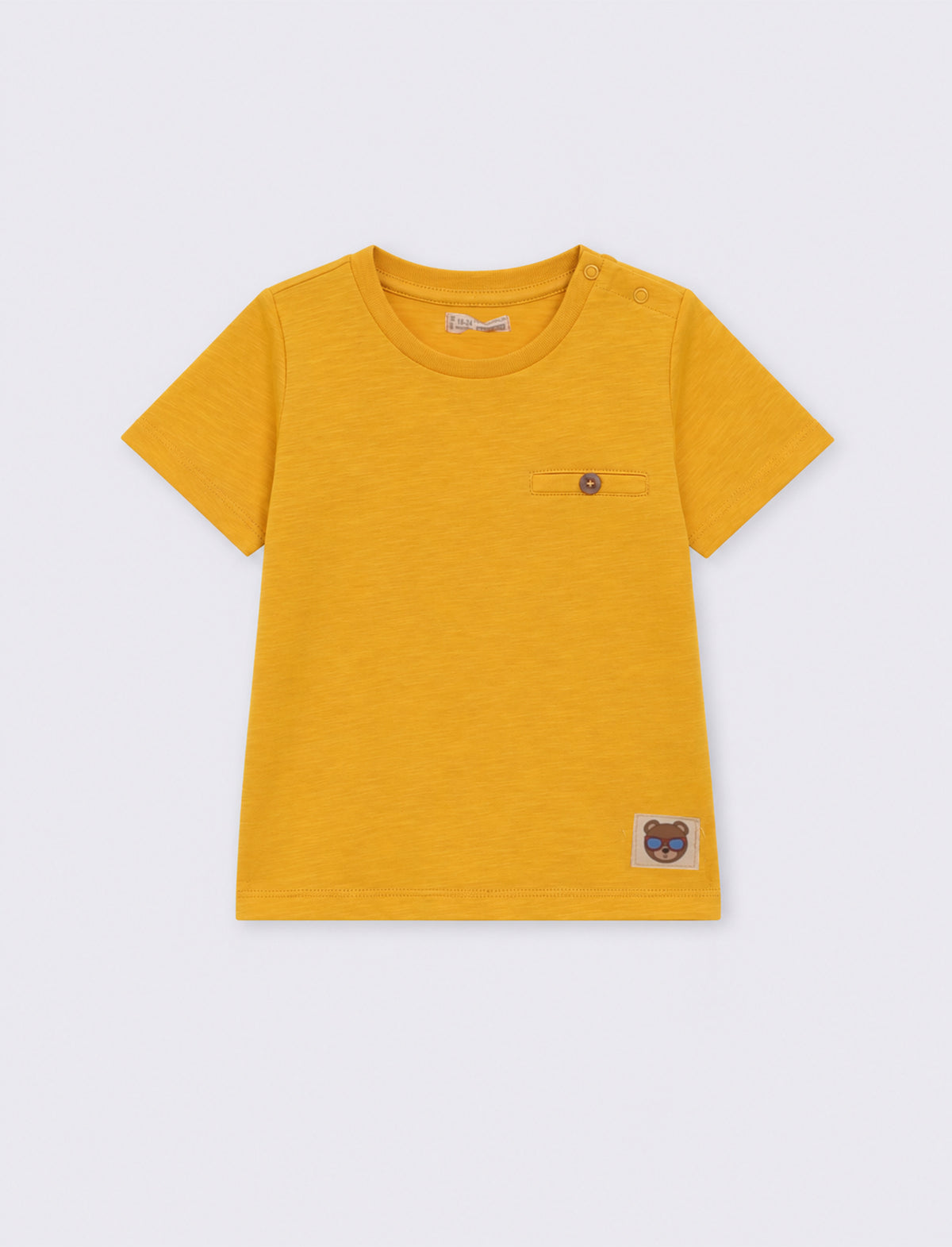 T shirt in jersey fiammato - Ocra