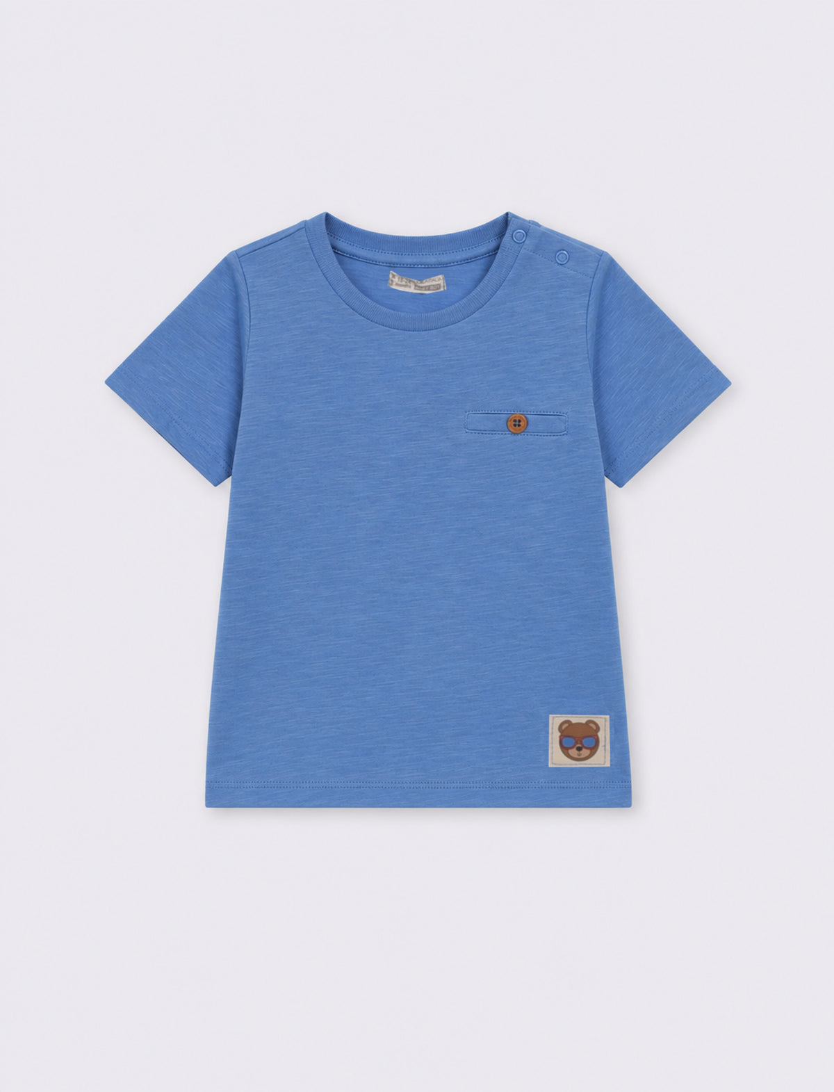T shirt in jersey fiammato - Azzurro