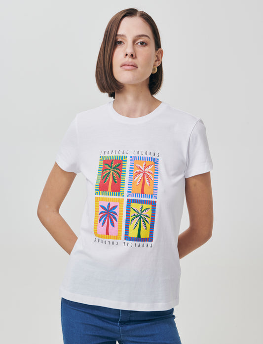 T-Shirt Mezza Manica con Stampa Frontale - var 1