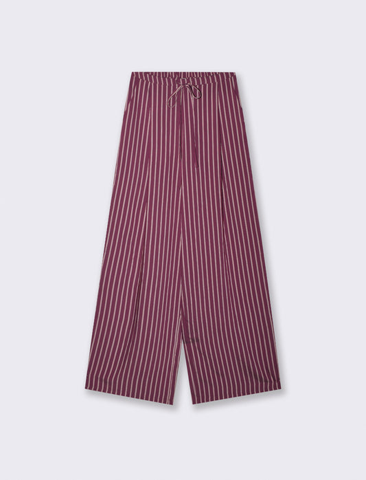Vertical Striped Elastic Pants - 