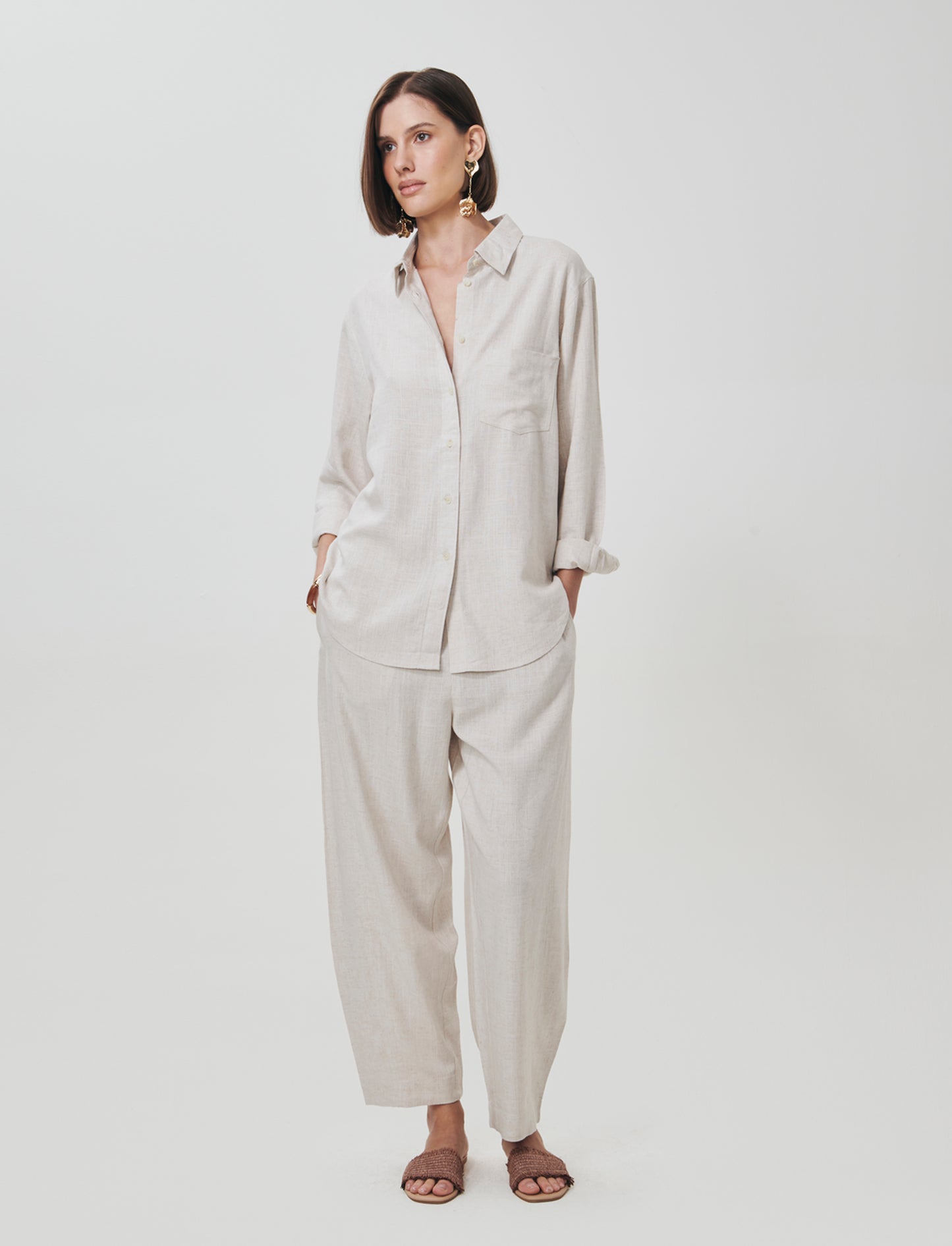 Pantalone Ballon con elastico in vita - Sabbia