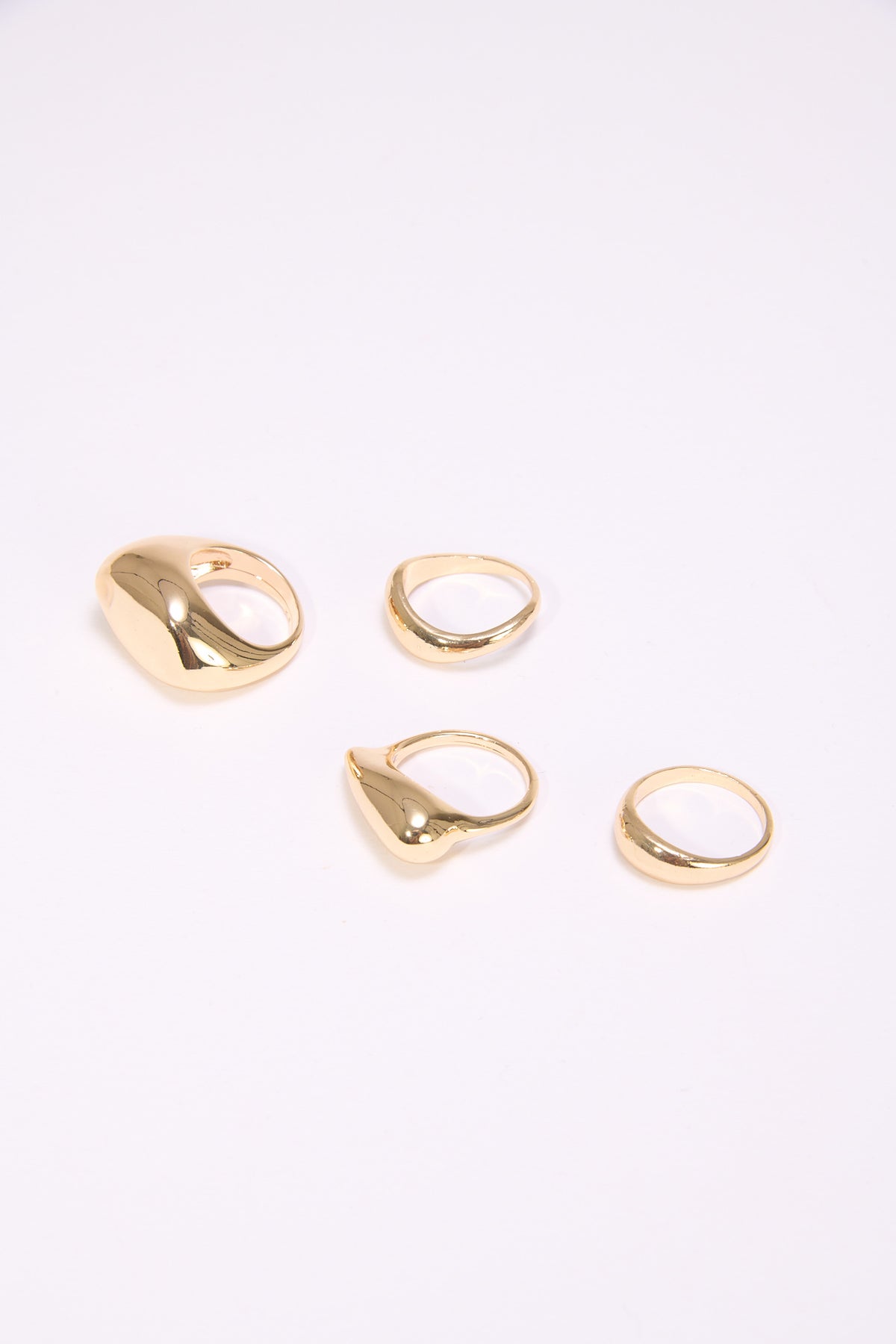 Anelli donna card 3 pezzi bombati - Oro