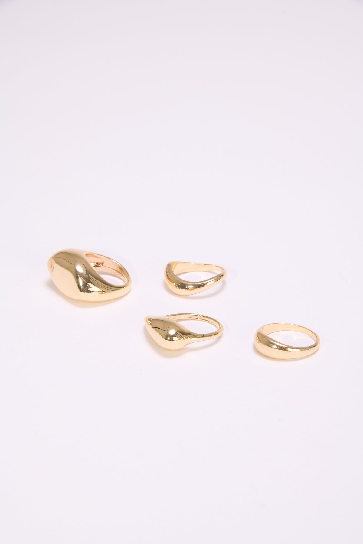 Anelli donna card 3 pezzi bombati - Oro