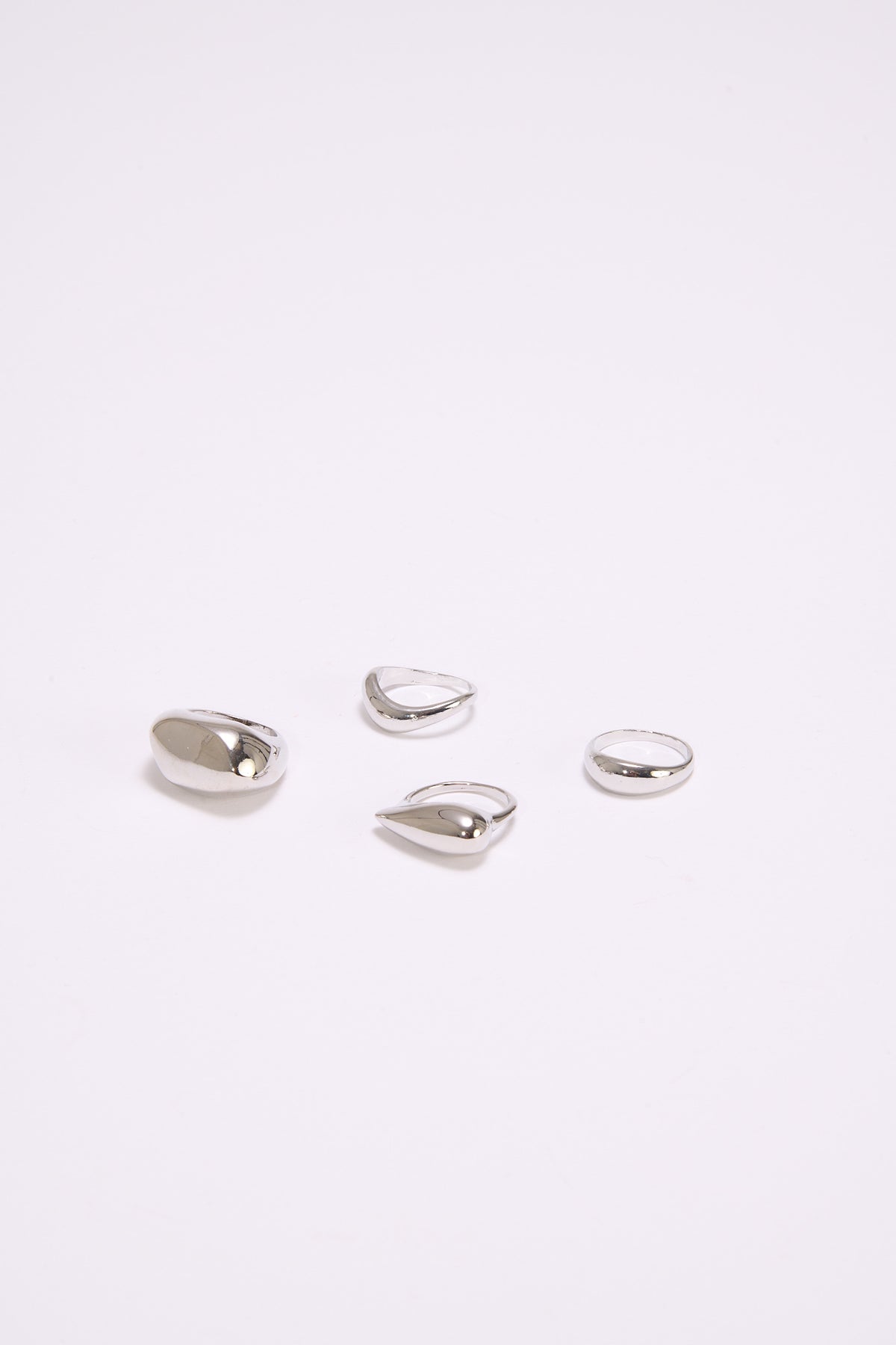 Anelli donna card 3 pezzi bombati - Argento