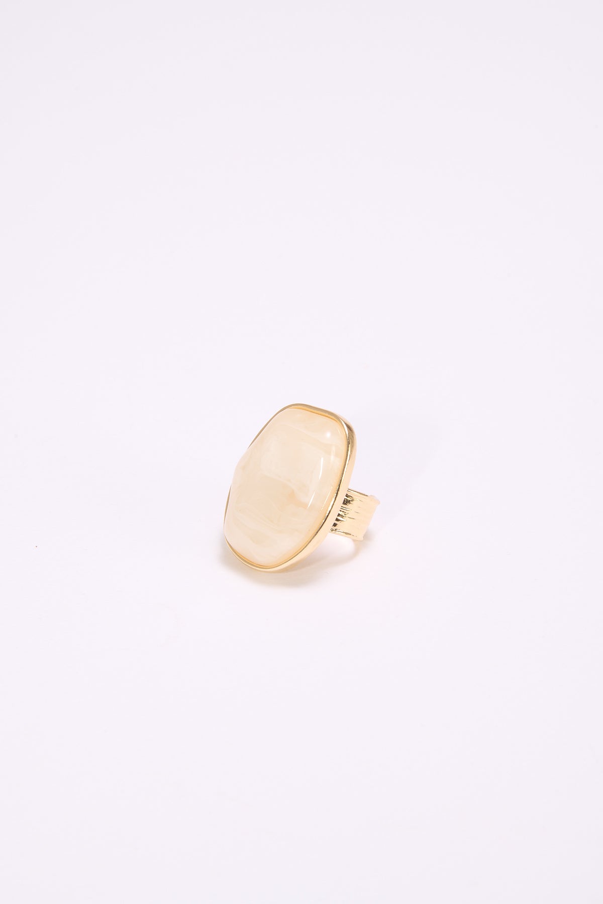 Anello donna regolabile pietra asimmetrica - Beige