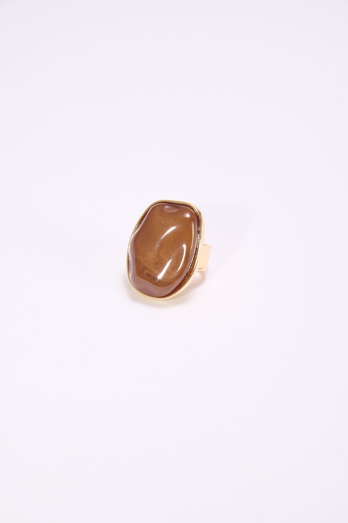 Anello donna regolabile pietra asimmetrica - Moro