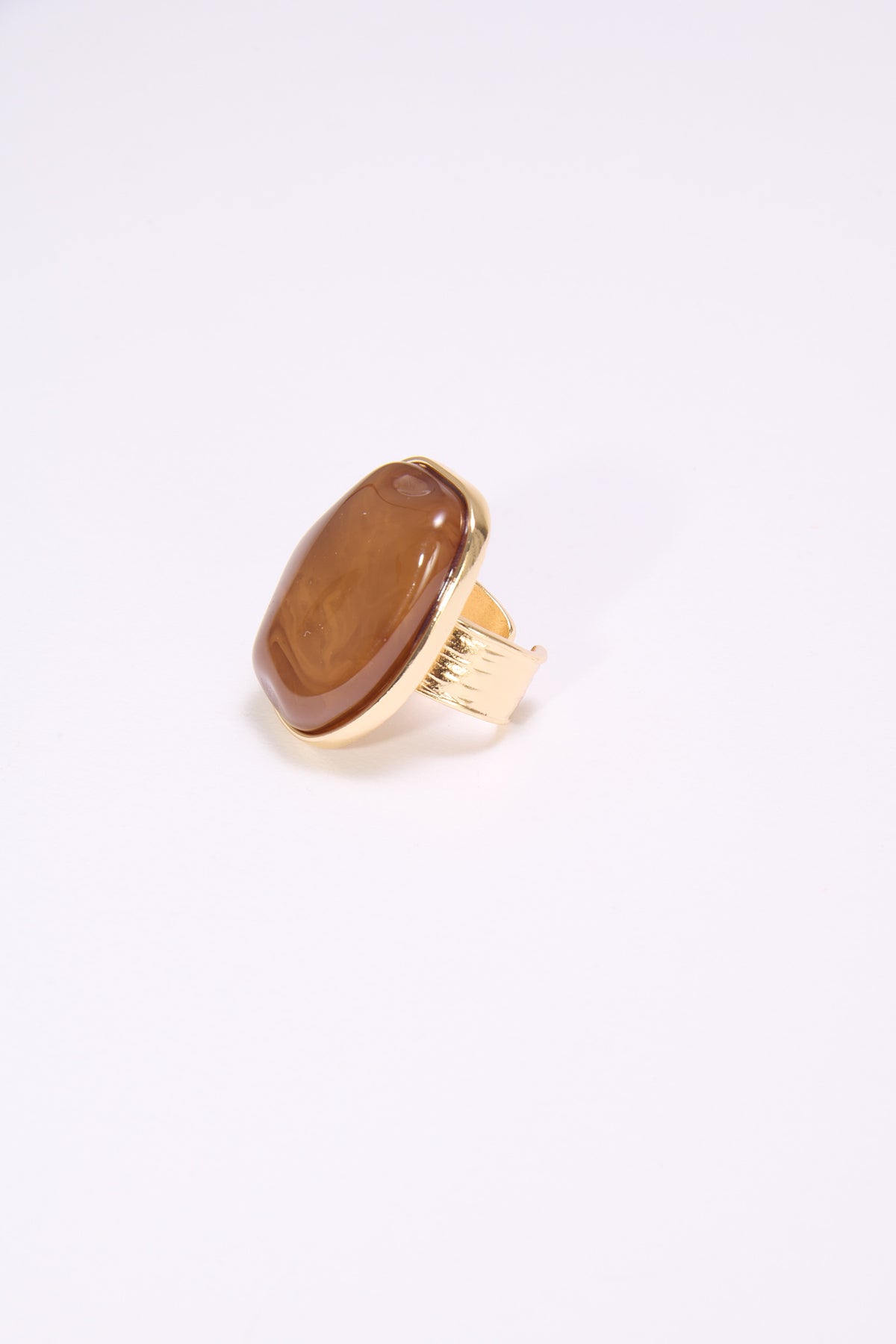 Anello donna regolabile pietra asimmetrica - Moro