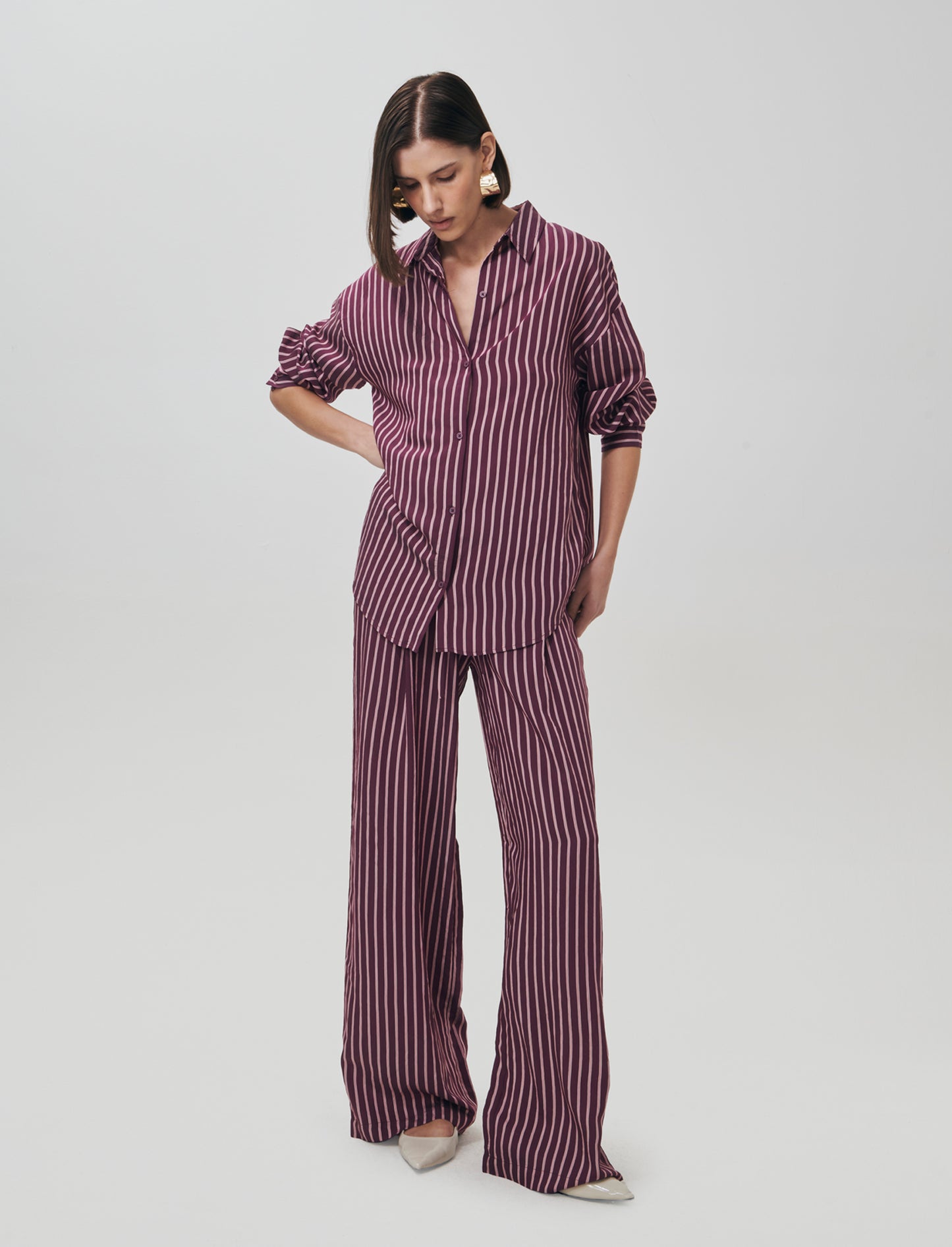 Camicia Oversize a Righe Verticali Women - var 2