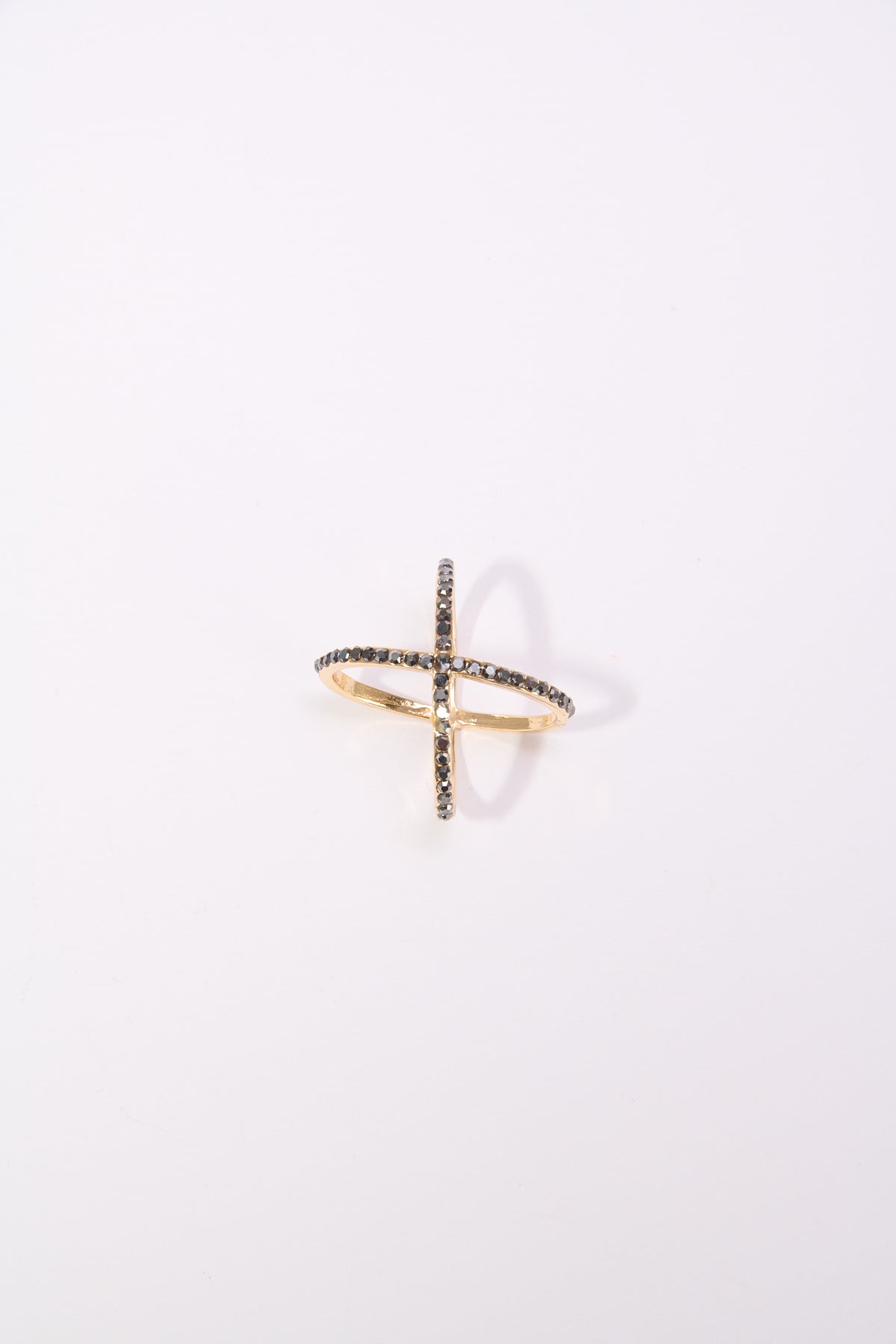 Anello donna incrocio con strass - Oro