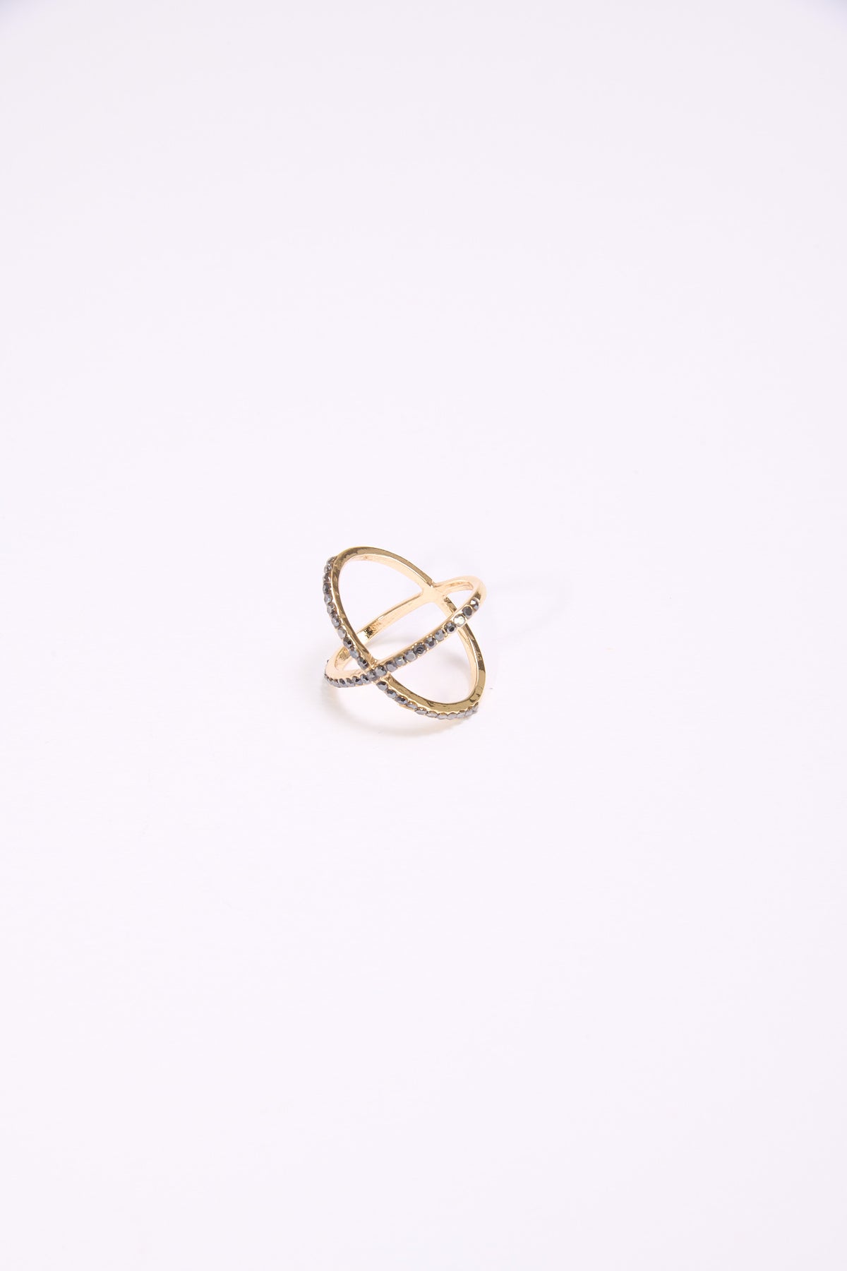 Anello donna incrocio con strass - Oro