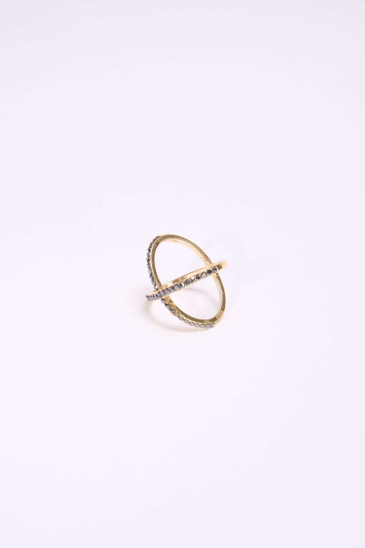 Anello donna incrocio con strass - Oro