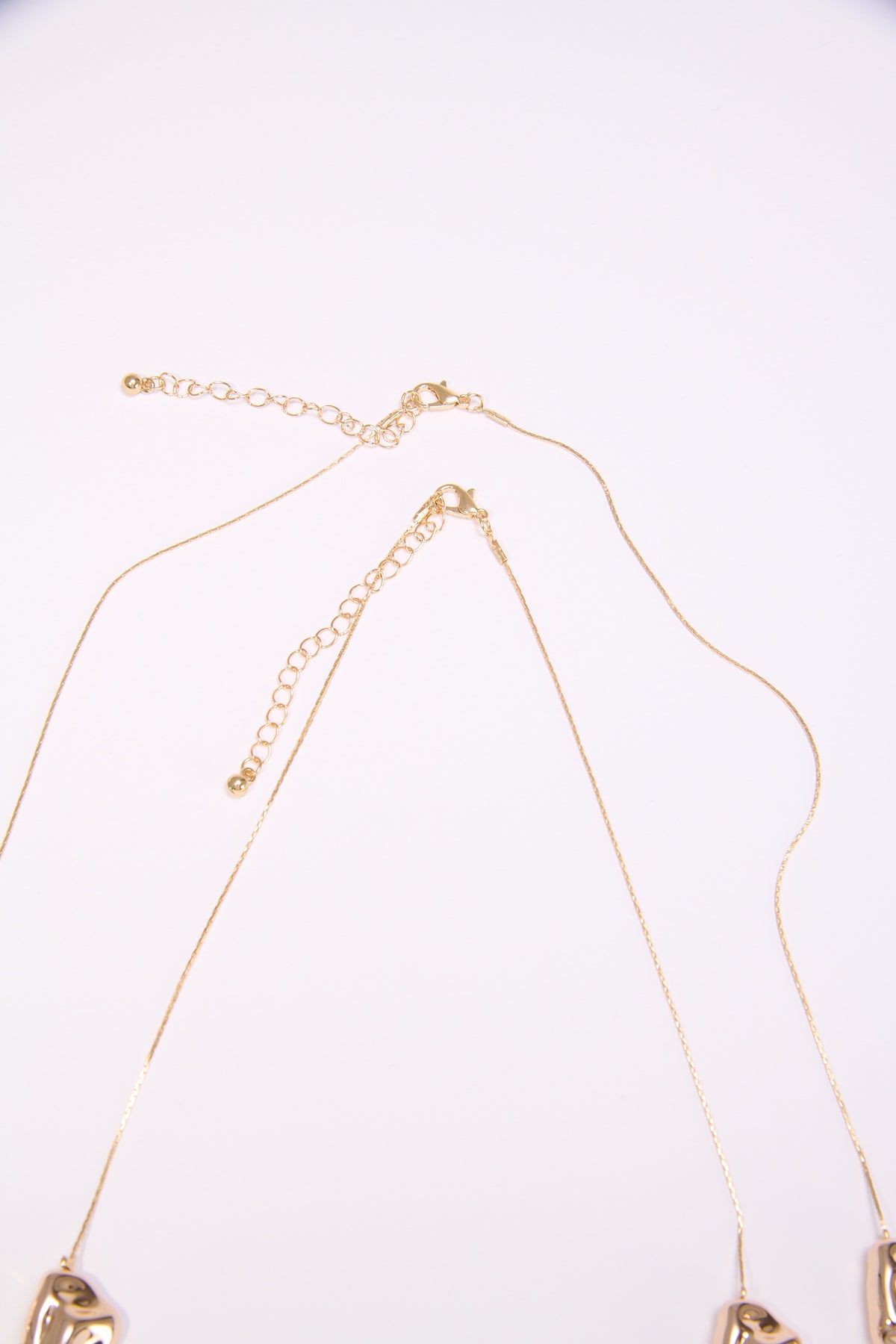 Collana donna due fili con palline sfaccettate - Oro