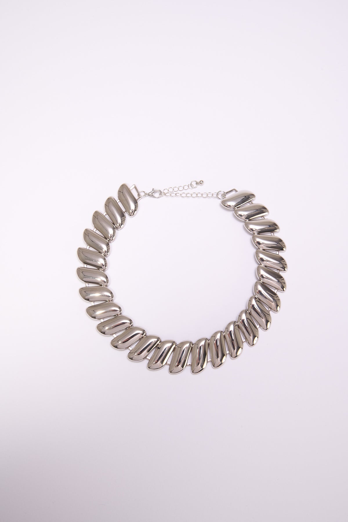 Collana donna girocollo in maglia doppia - Argento