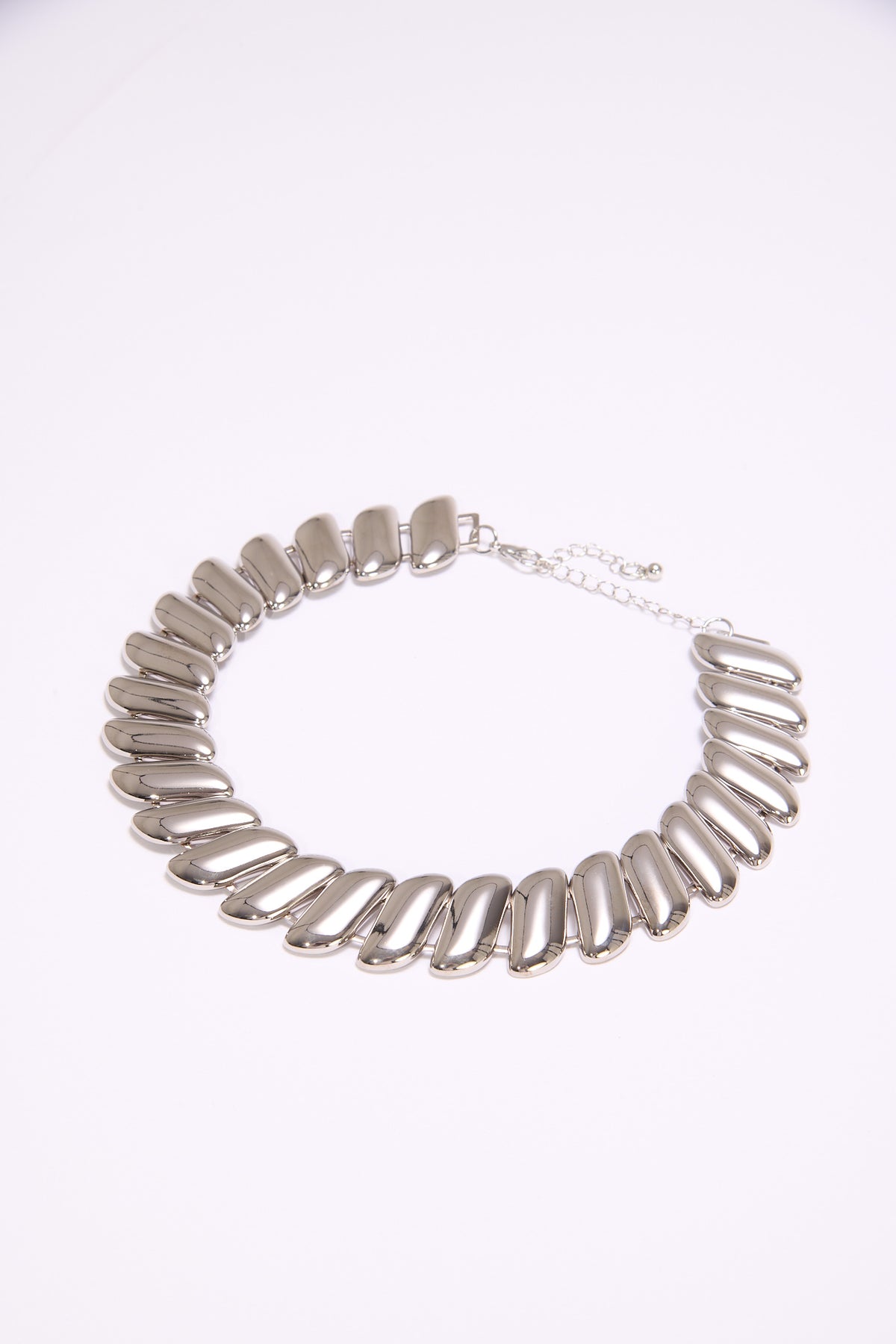 Collana donna girocollo in maglia doppia - Argento