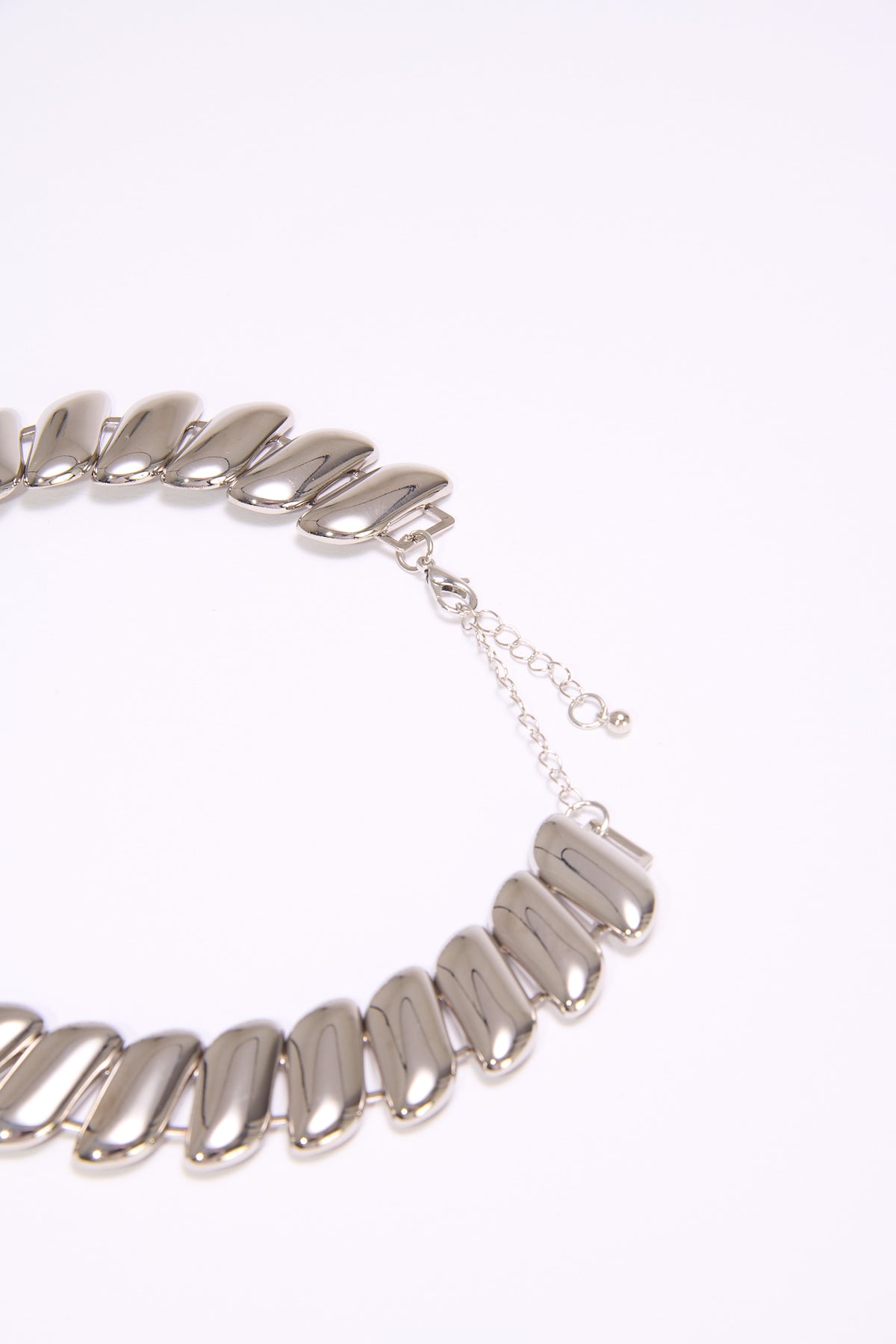 Collana donna girocollo in maglia doppia - Argento