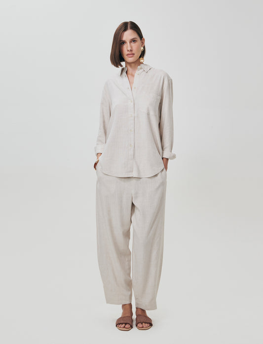 Camicia Manica Lunga con Taschino - Sabbia