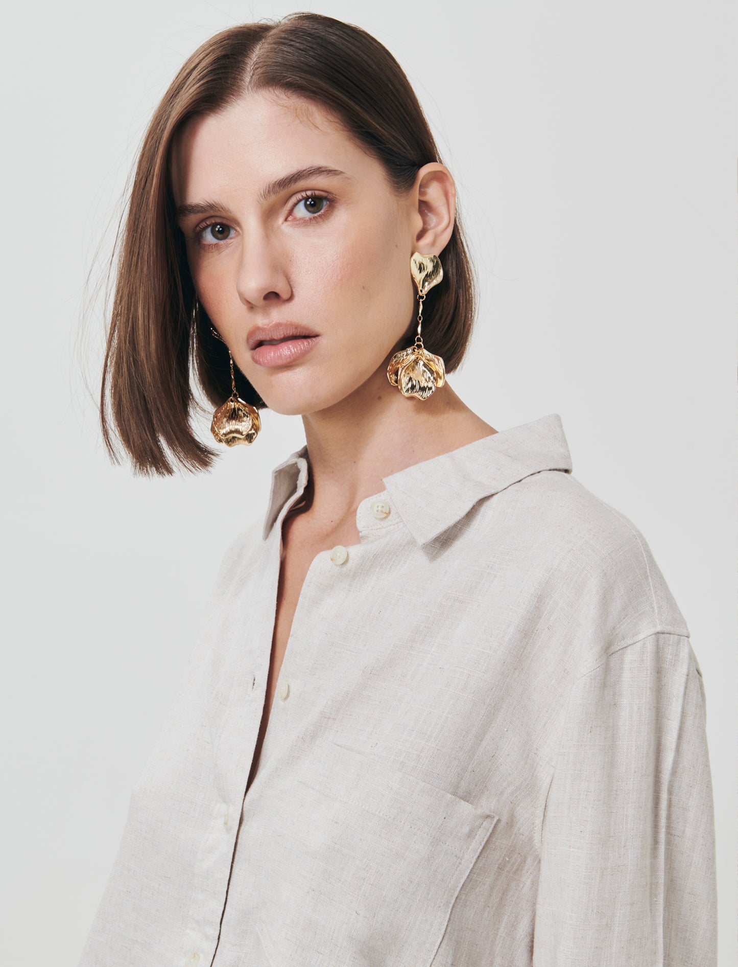 Camicia Manica Lunga con Taschino - Sabbia