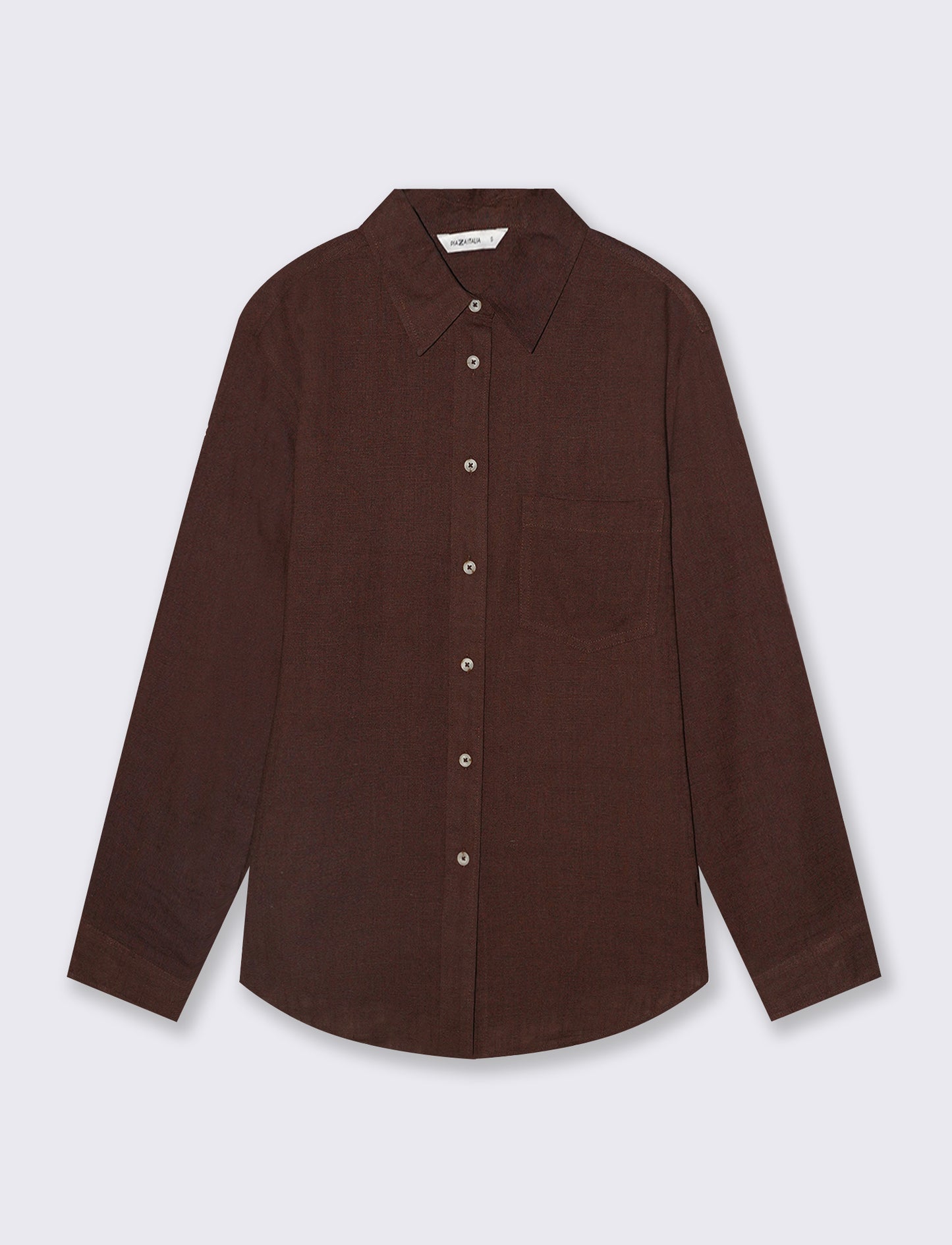 Camicia Manica Lunga con Taschino - Marrone cioccolato