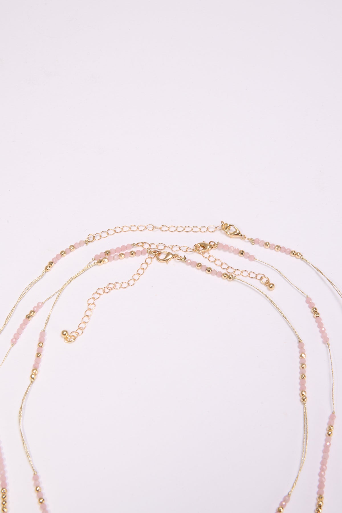 Collana donna 3 fili con perline e perla - Rosa
